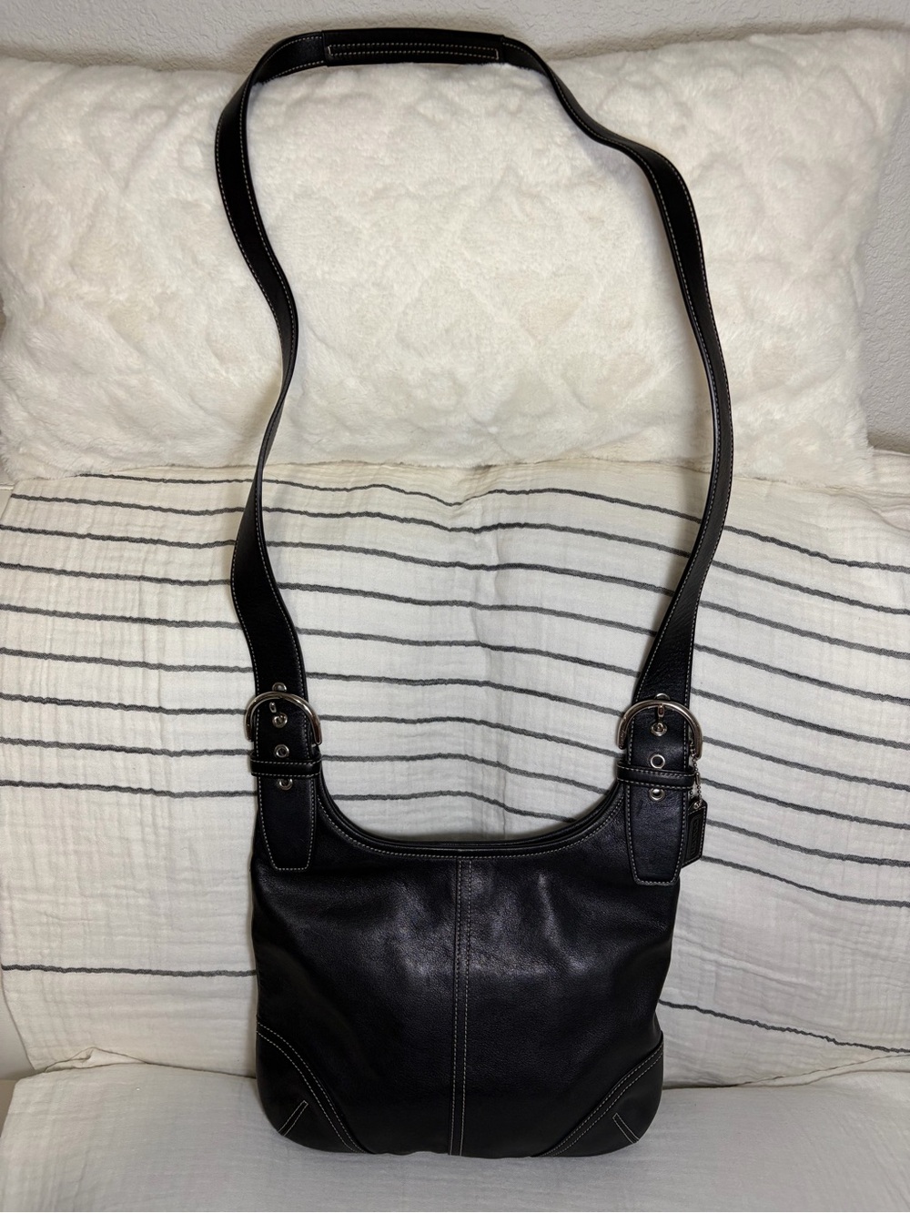 Coach Soho Black Leather Shoulder Bag Vintage